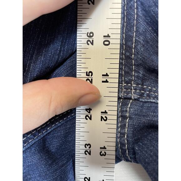 Gloria Vanderbilt Shorts Womens 14 Blue Denim Sammy Stretch Utility Carpenter - Picture 5 of 13